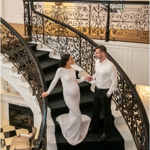 Maternity white gown